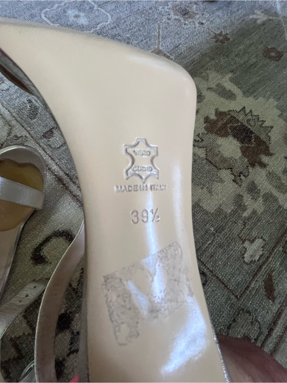 Metallic Ankle-Strap High Heel Sandal - Gold - Picture 8 of 8